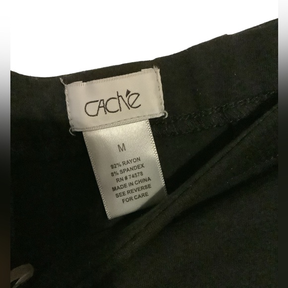 CACH’E Women’s Black Polyester Fitted Ruched Pencil Skirt Back Zipper Stretchy. - Picture 2 of 4